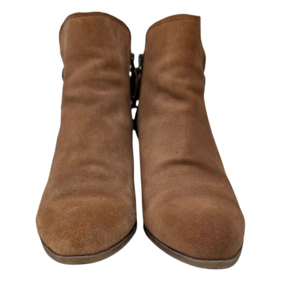 Frye Judith Suede Leather Booties Womens Brown Double Zip Ankle Boots Size 8 - Picture 7 of 13